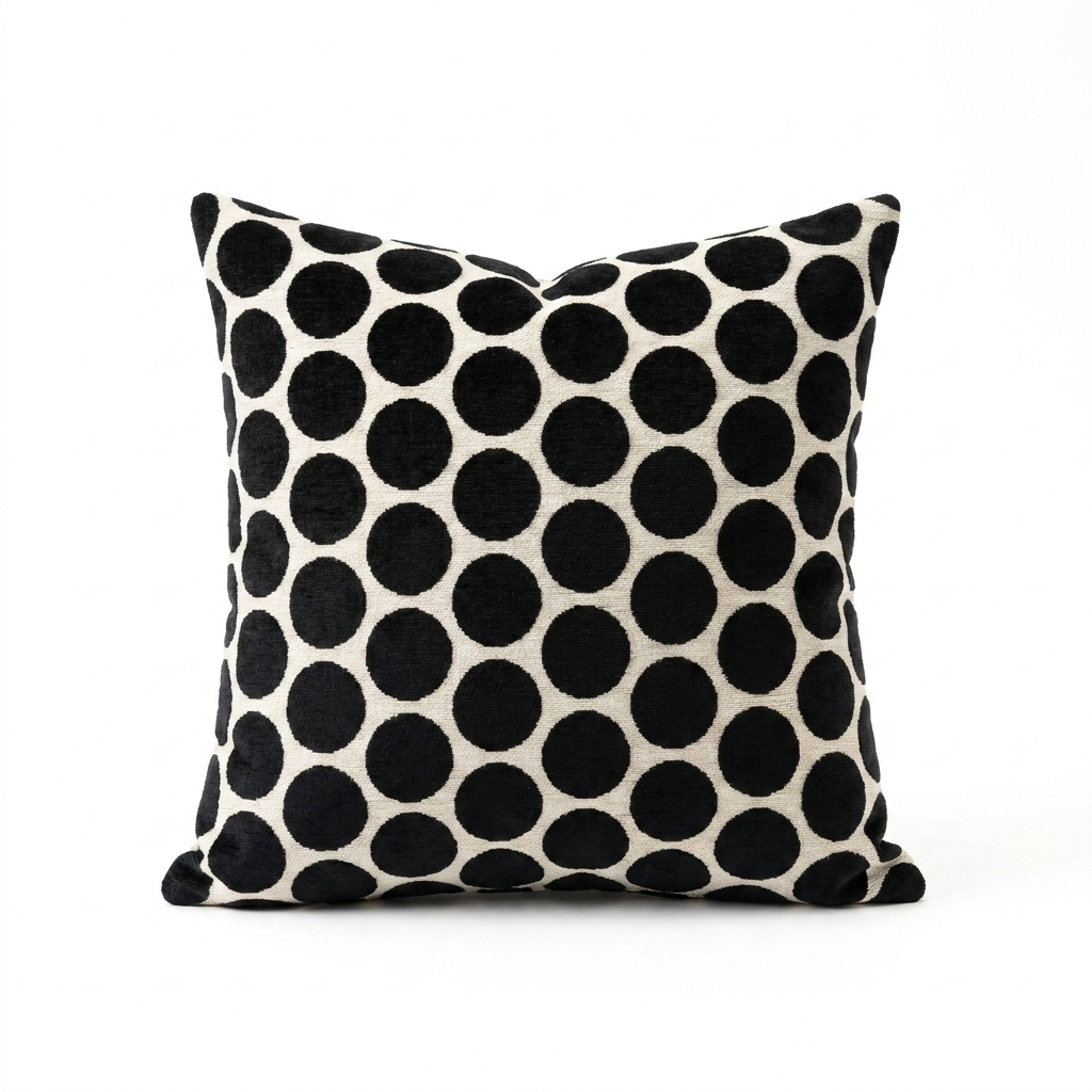 Savannah Black and Beige Luxury Throw Pillow
