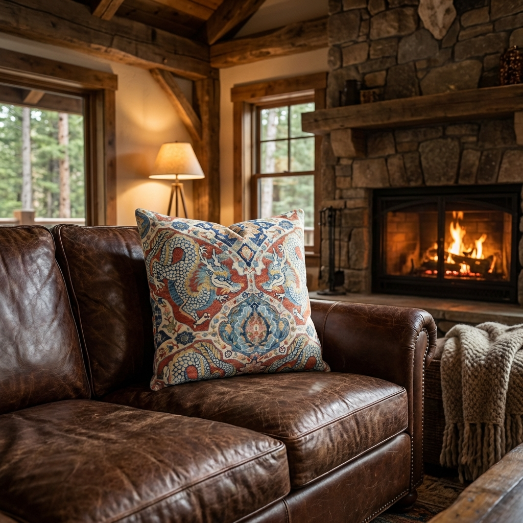 Amaryllis Dragon Multicolor Luxury Throw Pillow