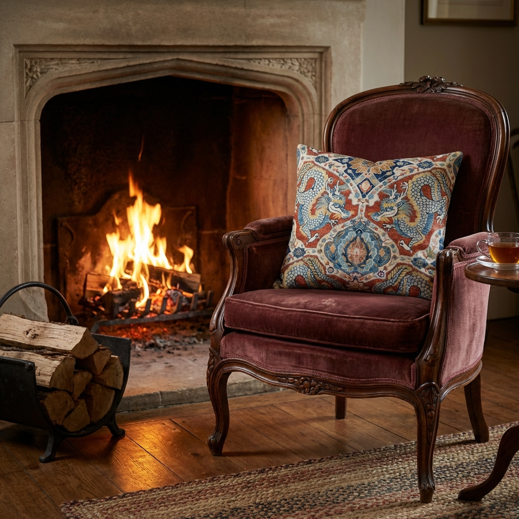 Amaryllis Dragon Multicolor Luxury Throw Pillow