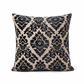 Floral Fantasy Black and Beige Luxury Throw Pillow