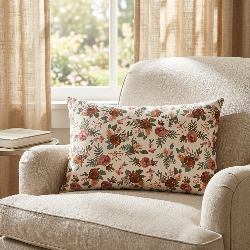 Garden Secrets Multicolor Luxury Throw Pillow