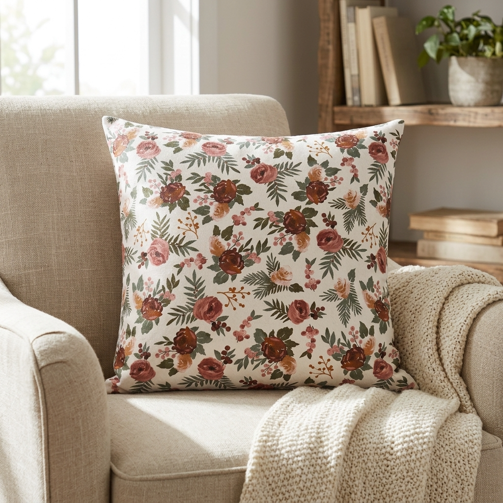 Garden Secrets Multicolor Luxury Throw Pillow