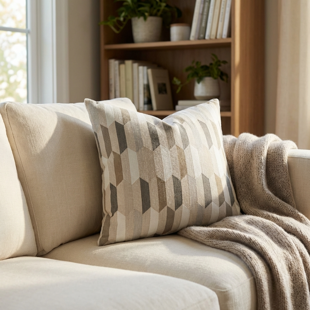 Gladstone Tiles Multicolor Luxury Throw Pillow