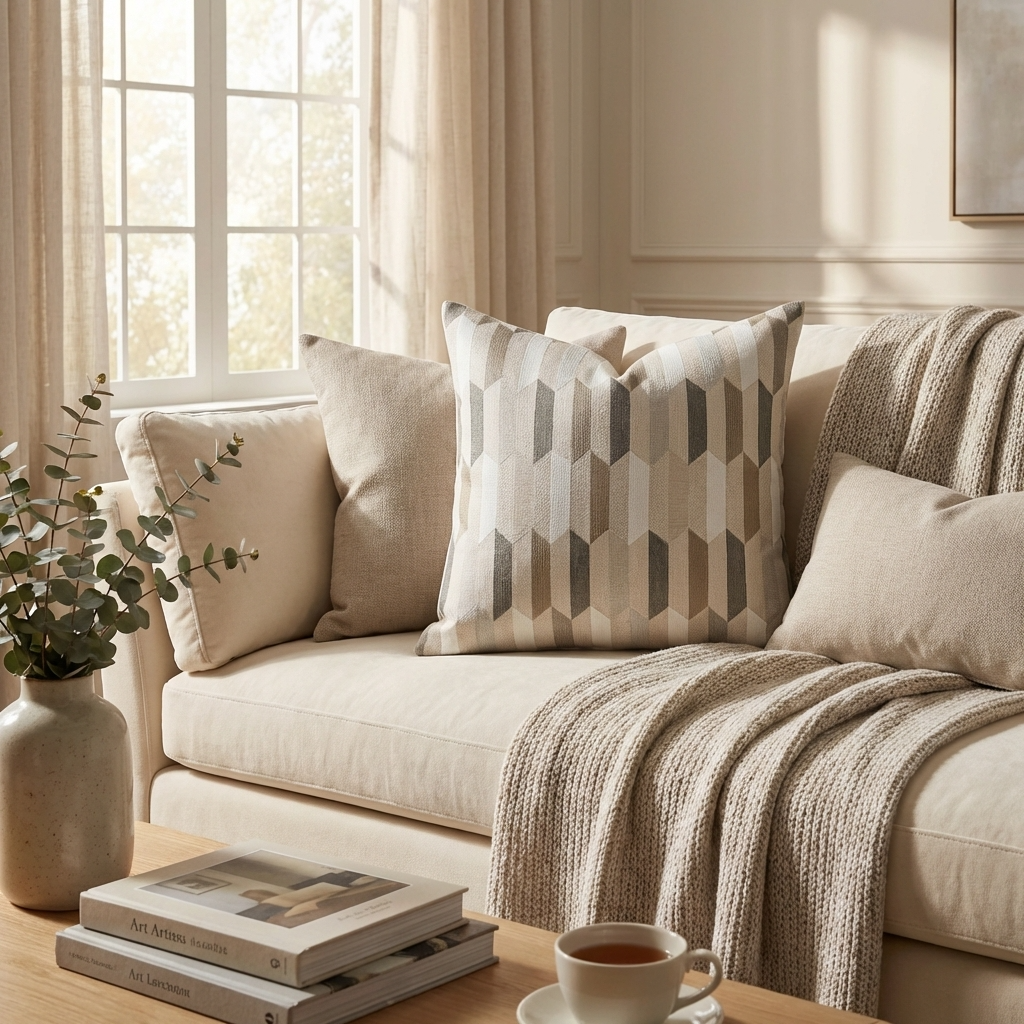 Gladstone Tiles Multicolor Luxury Throw Pillow
