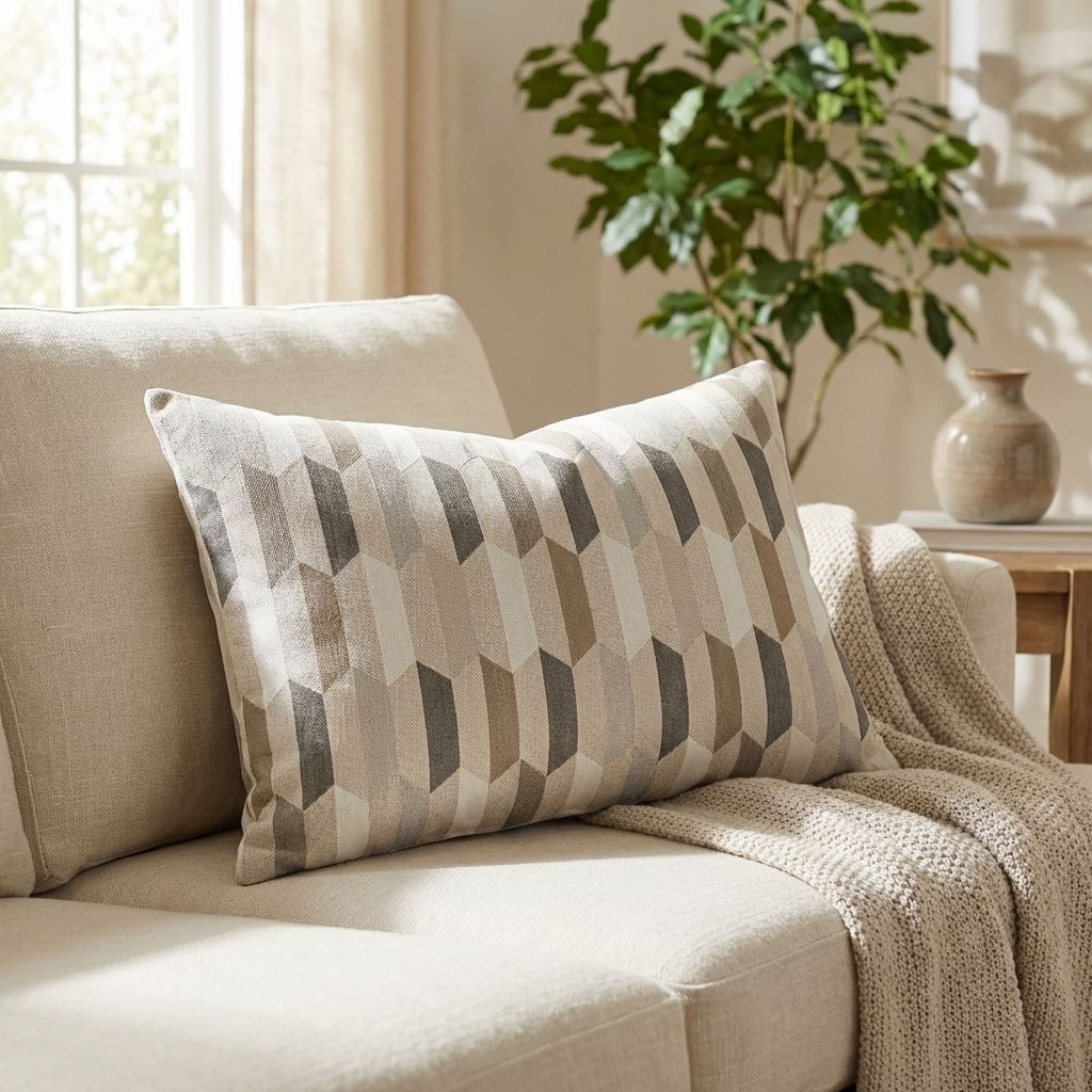 Gladstone Tiles Multicolor Luxury Throw Pillow