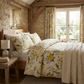 Song Bird Gardens Yellow, Beige and Gray Luxury Throw Pillow