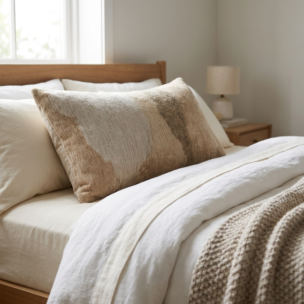 Green Haven Green and Beige Luxury Throw Pillow