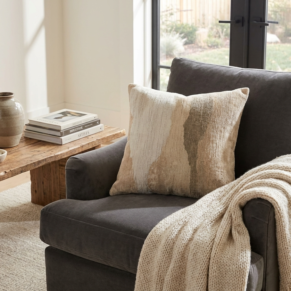 Green Haven Green and Beige Luxury Throw Pillow