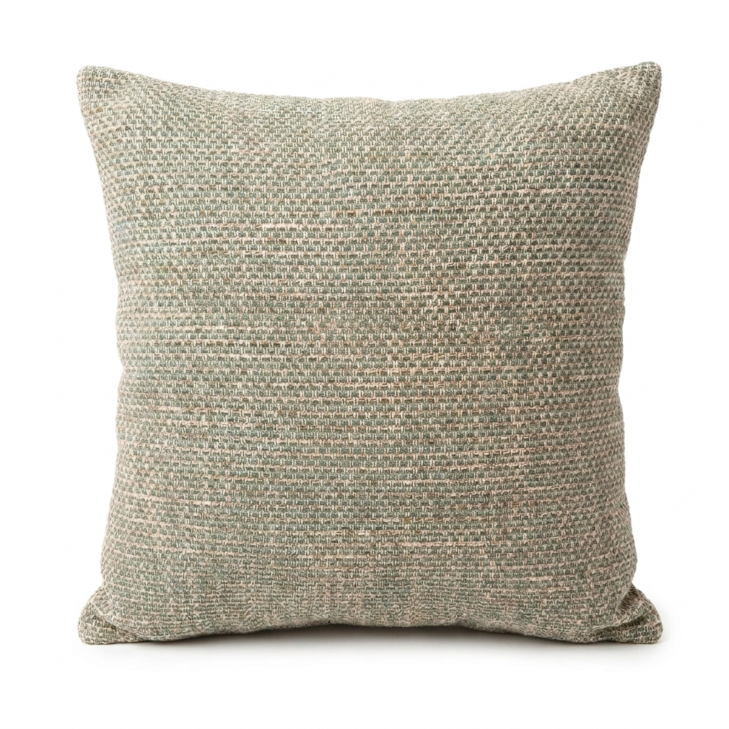Jesper Jade Green and Beige Luxury Throw Pillow