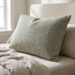 Jesper Jade Green and Beige Luxury Throw Pillow