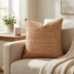 French Brick Orange and Beige Luxury Throw Pillow