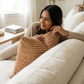 French Brick Orange and Beige Luxury Throw Pillow