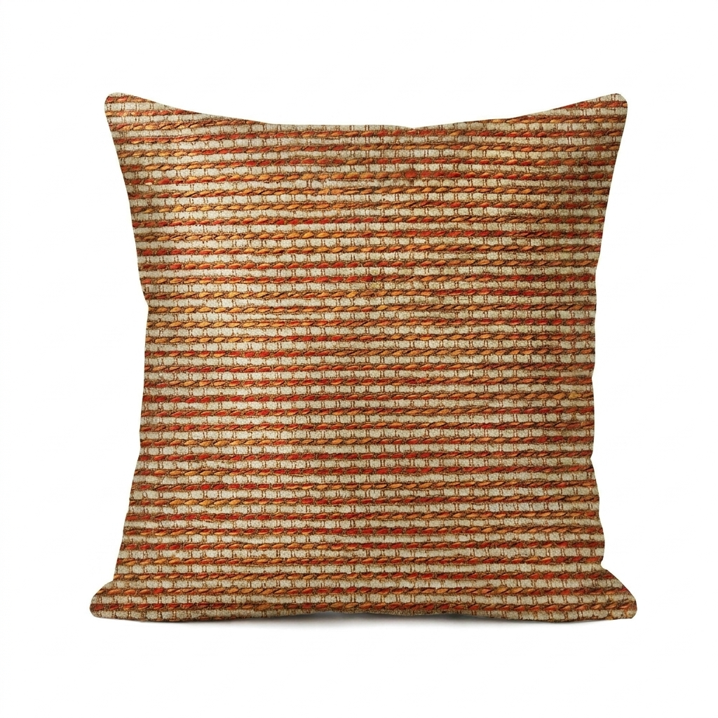 French Brick Orange and Beige Luxury Throw Pillow
