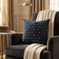 Teal Abyss Blue and Gold Luxury Throw Pillow
