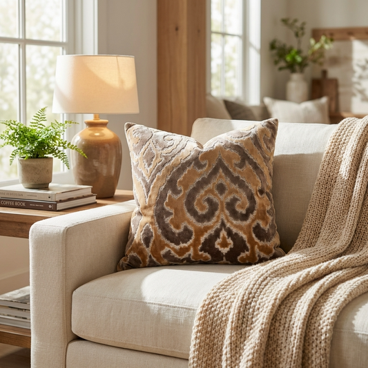 Euphoria Plush Gold Luxury Throw Pillow