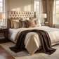 Euphoria Plush Gold Luxury Throw Pillow