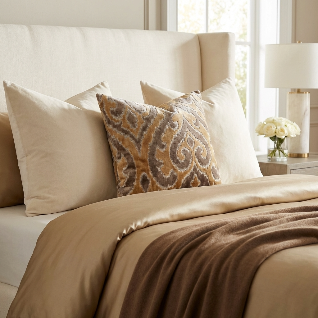Euphoria Plush Gold Luxury Throw Pillow