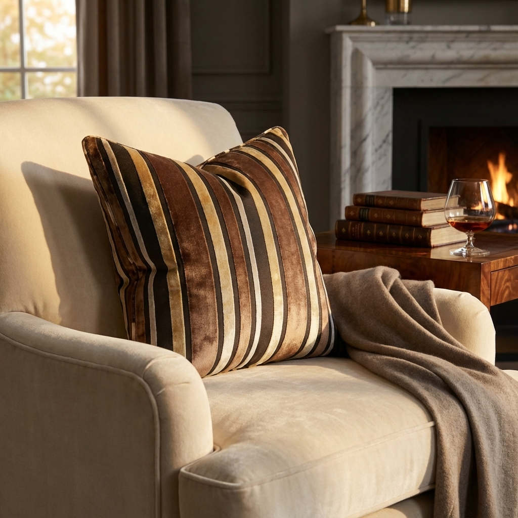 Graceful Bridge Yellow and Brown Luxury Throw Pillow