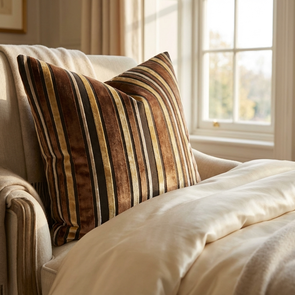 Graceful Bridge Yellow and Brown Luxury Throw Pillow