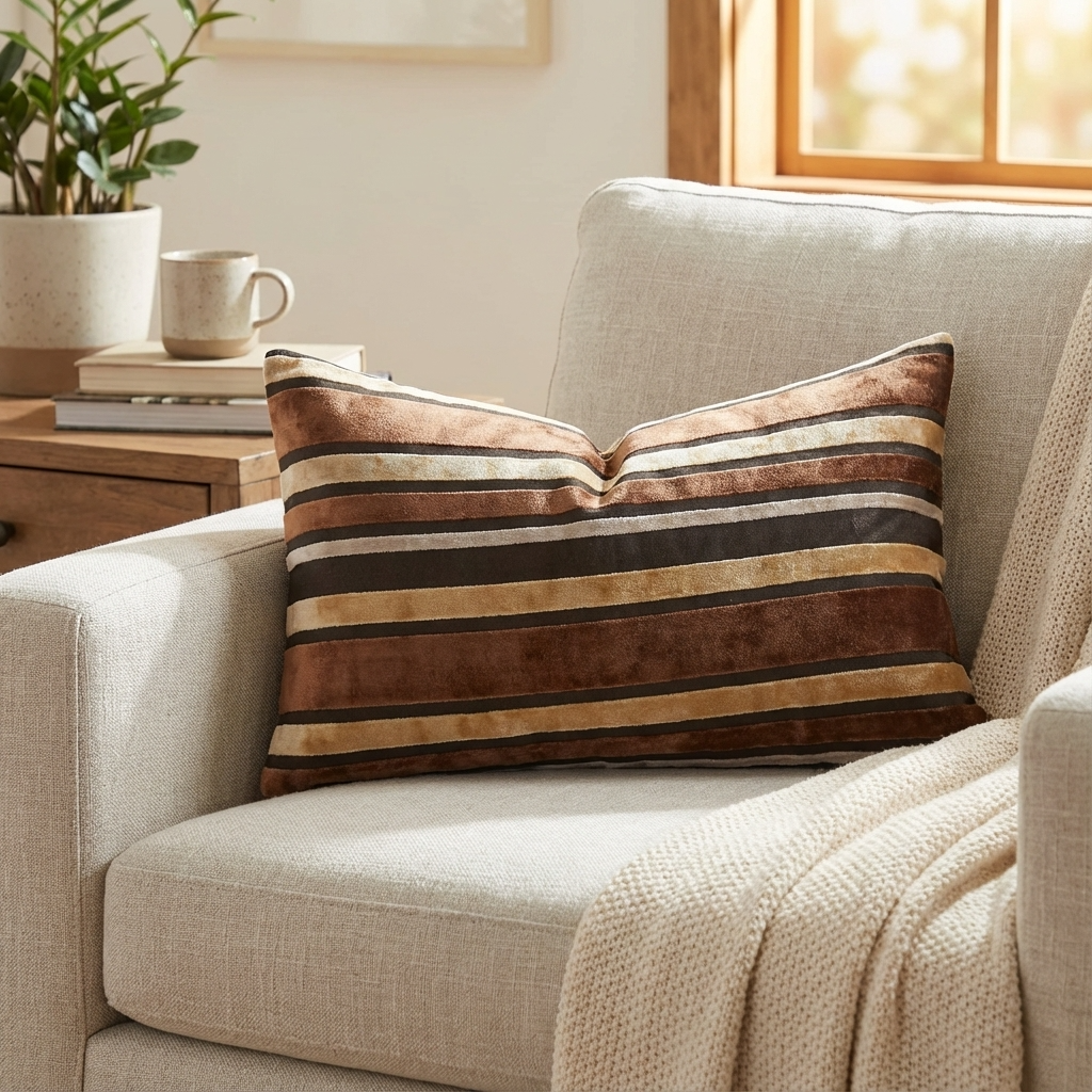 Graceful Bridge Yellow and Brown Luxury Throw Pillow