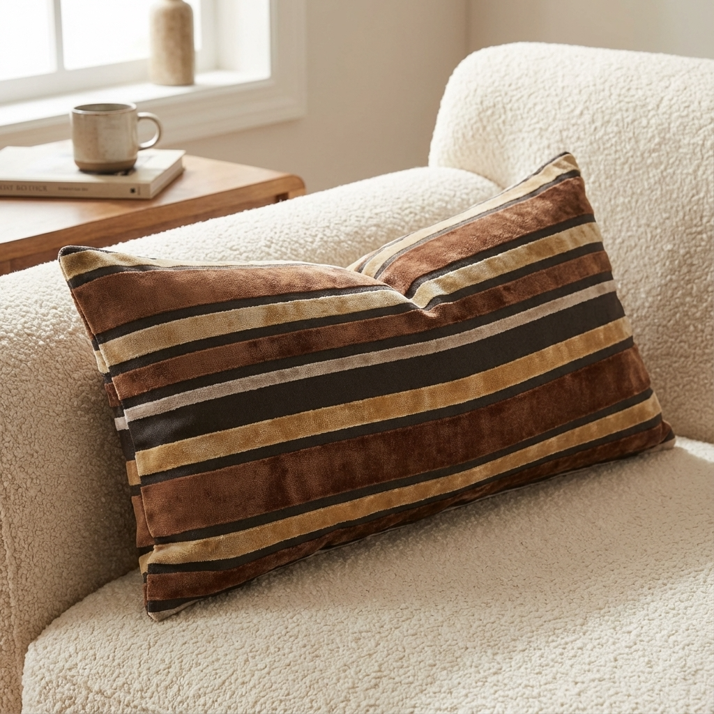 Graceful Bridge Yellow and Brown Luxury Throw Pillow