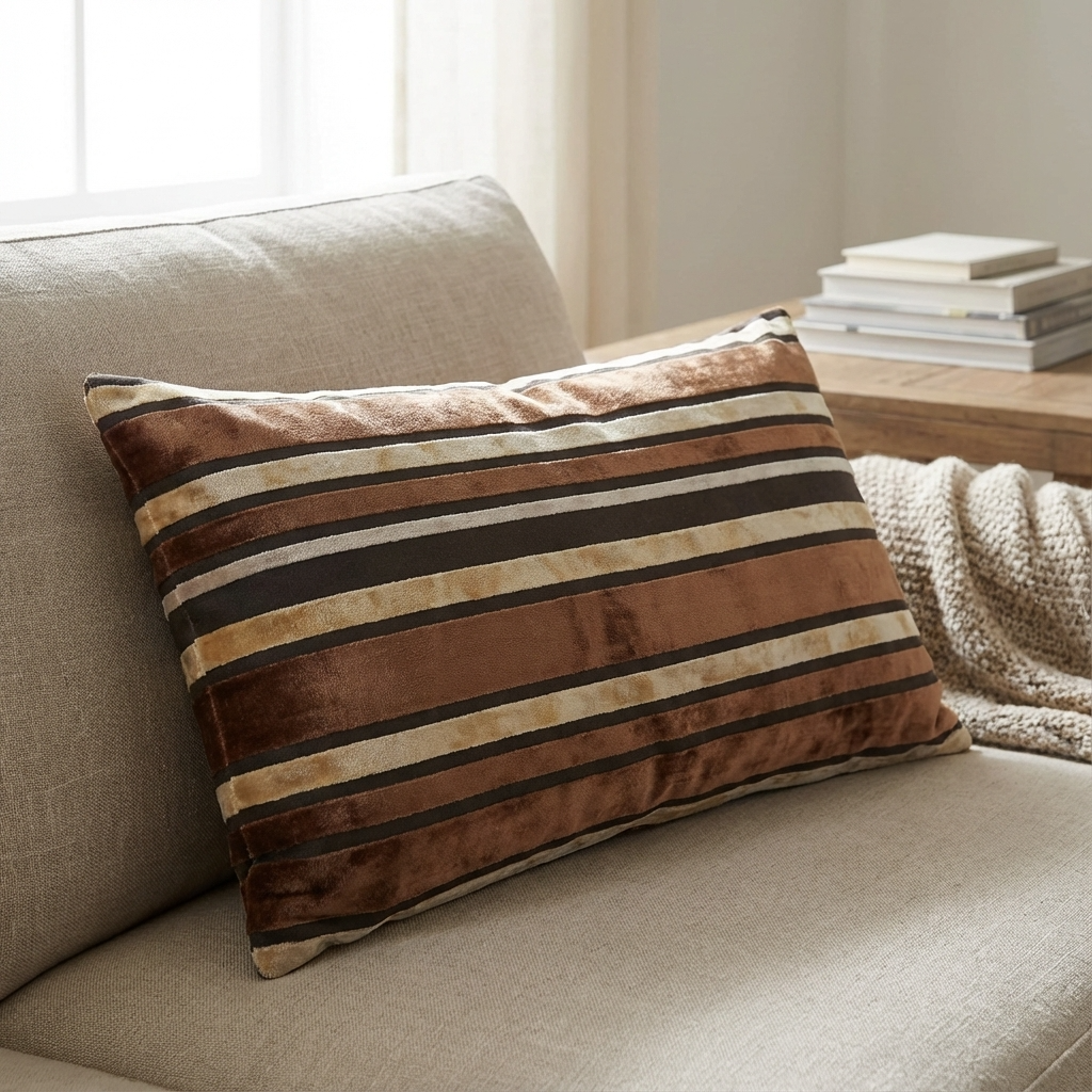 Graceful Bridge Yellow and Brown Luxury Throw Pillow