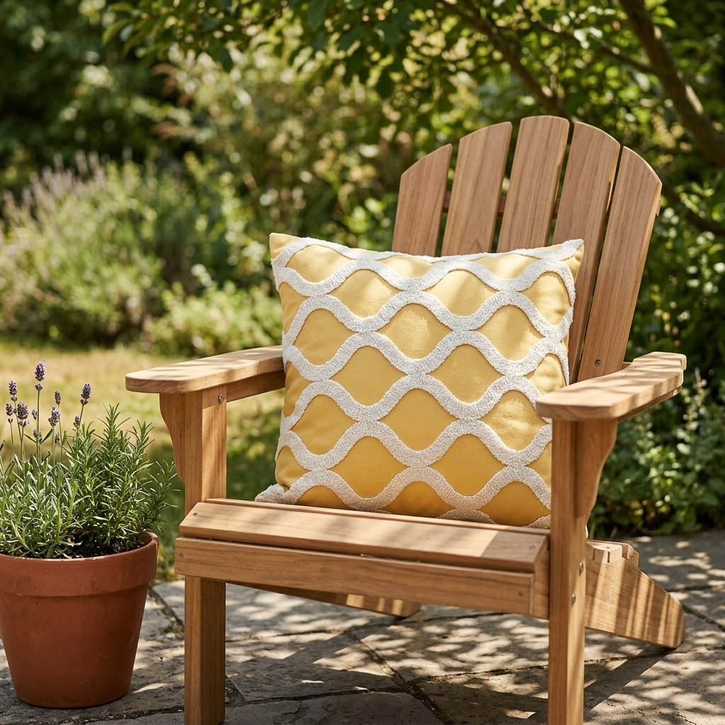 Honeycomb Yellow and Beige Luxury Throw Pillow