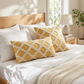 Honeycomb Yellow and Beige Luxury Throw Pillow