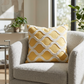 Honeycomb Yellow and Beige Luxury Throw Pillow