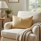 Oasis Waves Yellow and Beige Luxury Throw Pillow