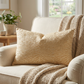 Oasis Waves Yellow and Beige Luxury Throw Pillow