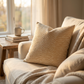 Oasis Waves Yellow and Beige Luxury Throw Pillow