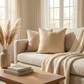 Oasis Waves Yellow and Beige Luxury Throw Pillow