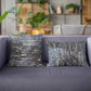 Indigo Rivulet Blue Solid Luxury Outdoor/Indoor Throw Pillow