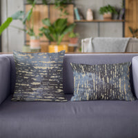 Indigo Rivulet Blue Solid Luxury Outdoor/Indoor Throw Pillow