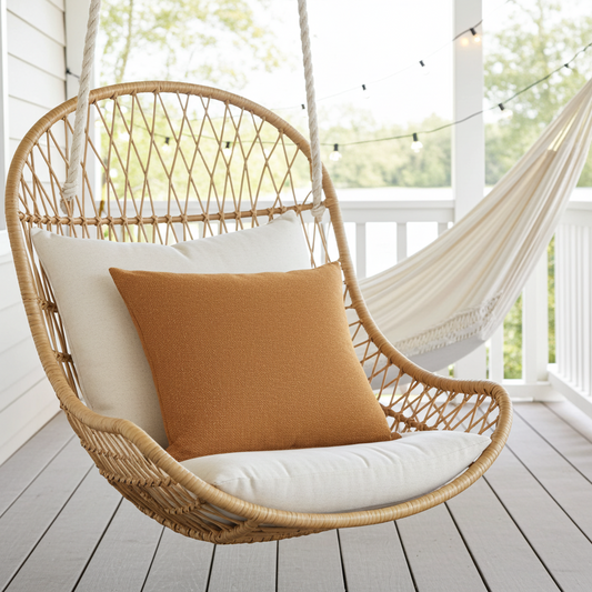 Burnt Sienna Brown Solid Luxury Outdoor/Indoor Throw Pillow