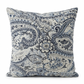 Aristocratic Floret White/ Blue Paisley Luxury Outdoor/Indoor Throw Pillow