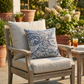 Aristocratic Floret White/ Blue Paisley Luxury Outdoor/Indoor Throw Pillow