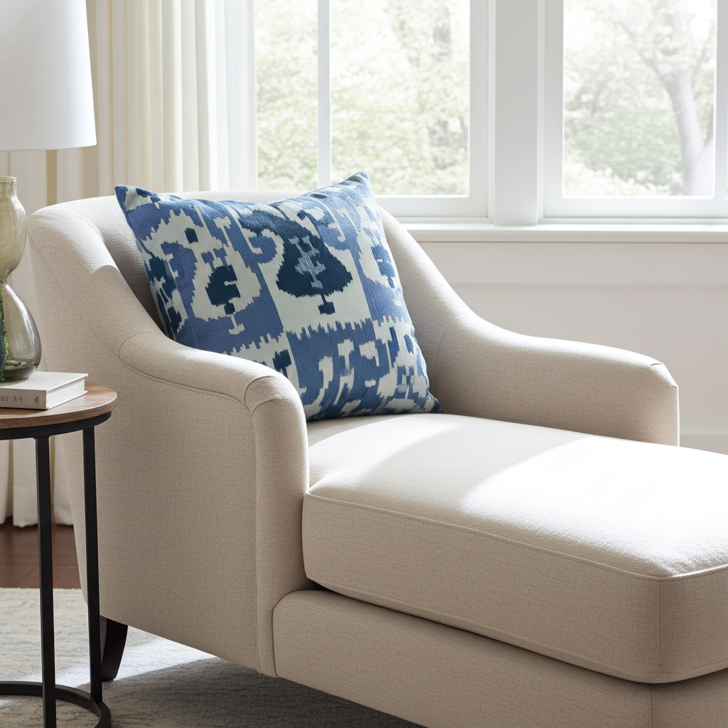 Wild Chumash Blue Brown Geometric Luxury Outdoor/Indoor Throw Pillow