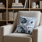 Wild Chumash Blue Brown Geometric Luxury Outdoor/Indoor Throw Pillow