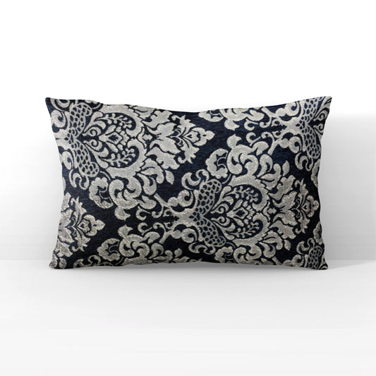 Adriel Bay Gray Black Chevron Luxury Outdoor/Indoor Throw Pillow