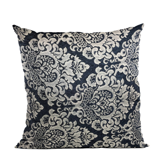 Adriel Bay Gray Black Chevron Luxury Outdoor/Indoor Throw Pillow