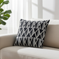 Onyx Way Gray Geometric Luxury Outdoor/Indoor Throw Pillow