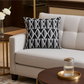 Onyx Way Gray Geometric Luxury Outdoor/Indoor Throw Pillow