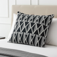 Onyx Way Gray Geometric Luxury Outdoor/Indoor Throw Pillow