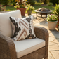 Amare Dream Brown Ikat Luxury Outdoor/Indoor Throw Pillow