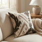 Amare Dream Brown Ikat Luxury Outdoor/Indoor Throw Pillow