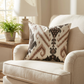 Amare Dream Brown Ikat Luxury Outdoor/Indoor Throw Pillow