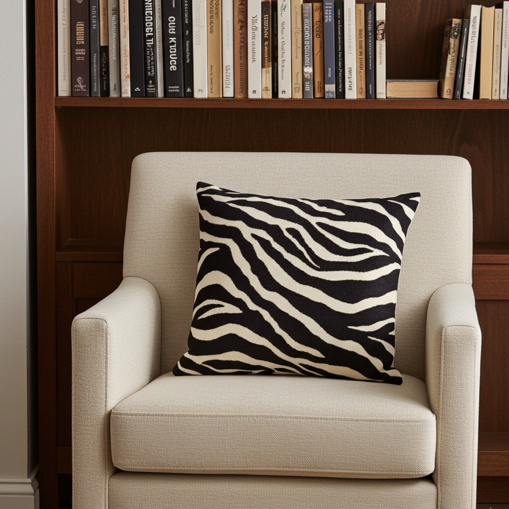 Raven Palm Black Geometric Luxury Outdoor/Indoor Throw Pillow