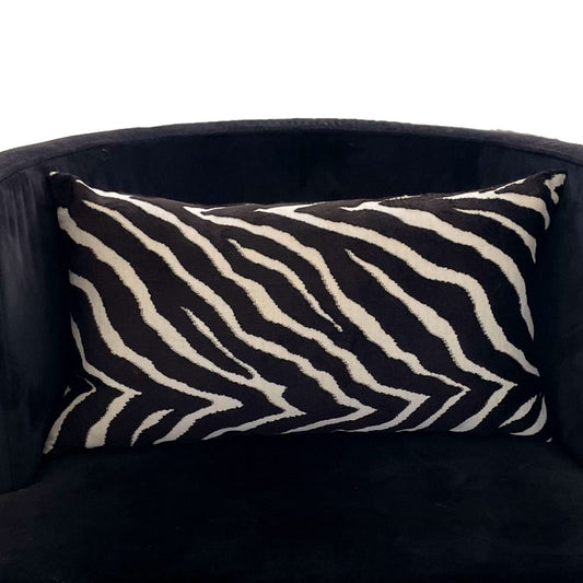 Raven Palm Black Geometric Luxury Outdoor/Indoor Throw Pillow